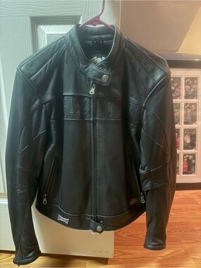 Harley-Davidson Black Perforated Leather Motorcycle Jacket
